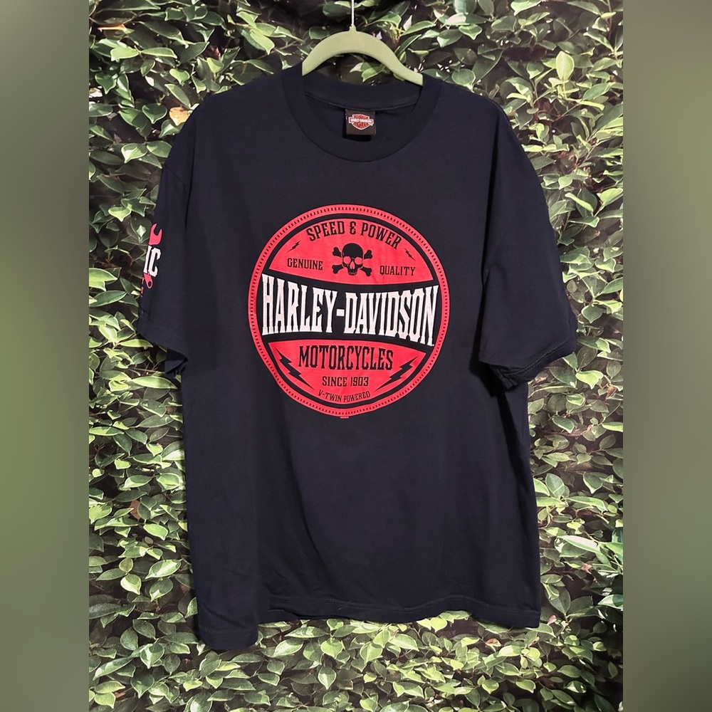 Harley-Davidson Graphic T Shirt Navy Blue Niagara Falls NY Mens XL